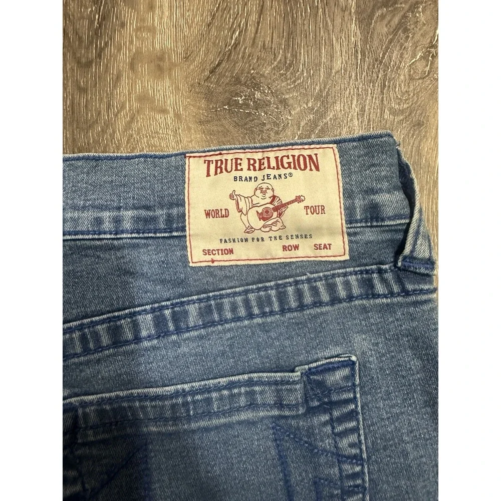 True Religion Men's Jeans Ricky Relaxed Straight Medium Wash Blue Denim Size 36